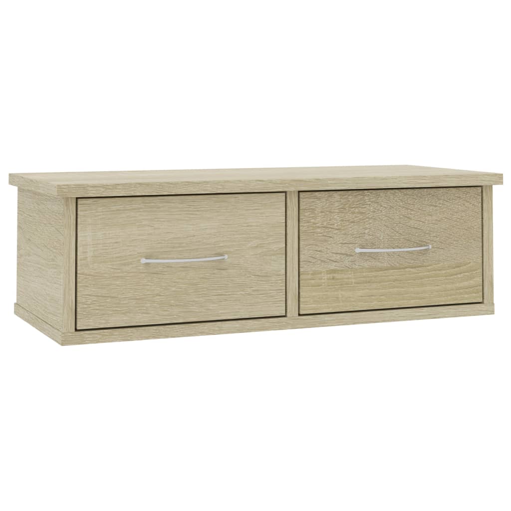 væghængt skuffe 60x26x18,5 cm konstrueret træ sonoma-eg