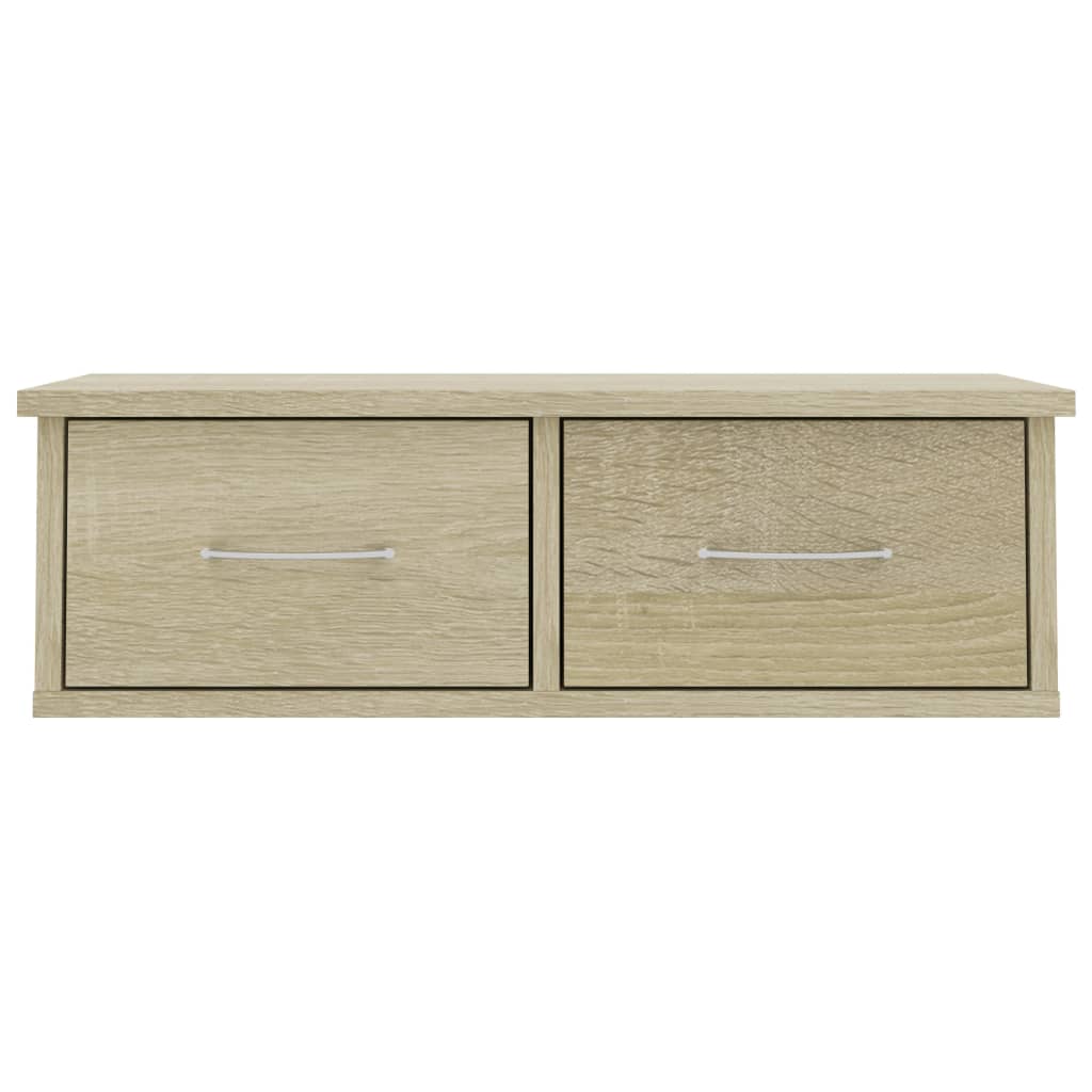 væghængt skuffe 60x26x18,5 cm konstrueret træ sonoma-eg