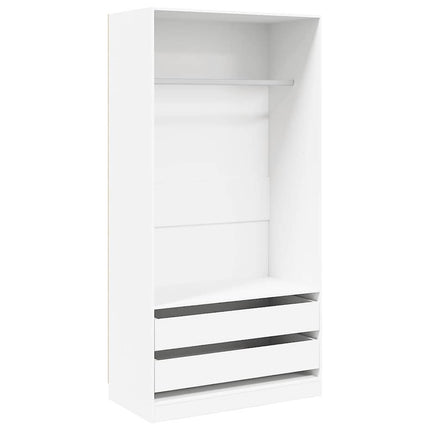 klædeskab 100x50x200 cm konstrueret træ hvid