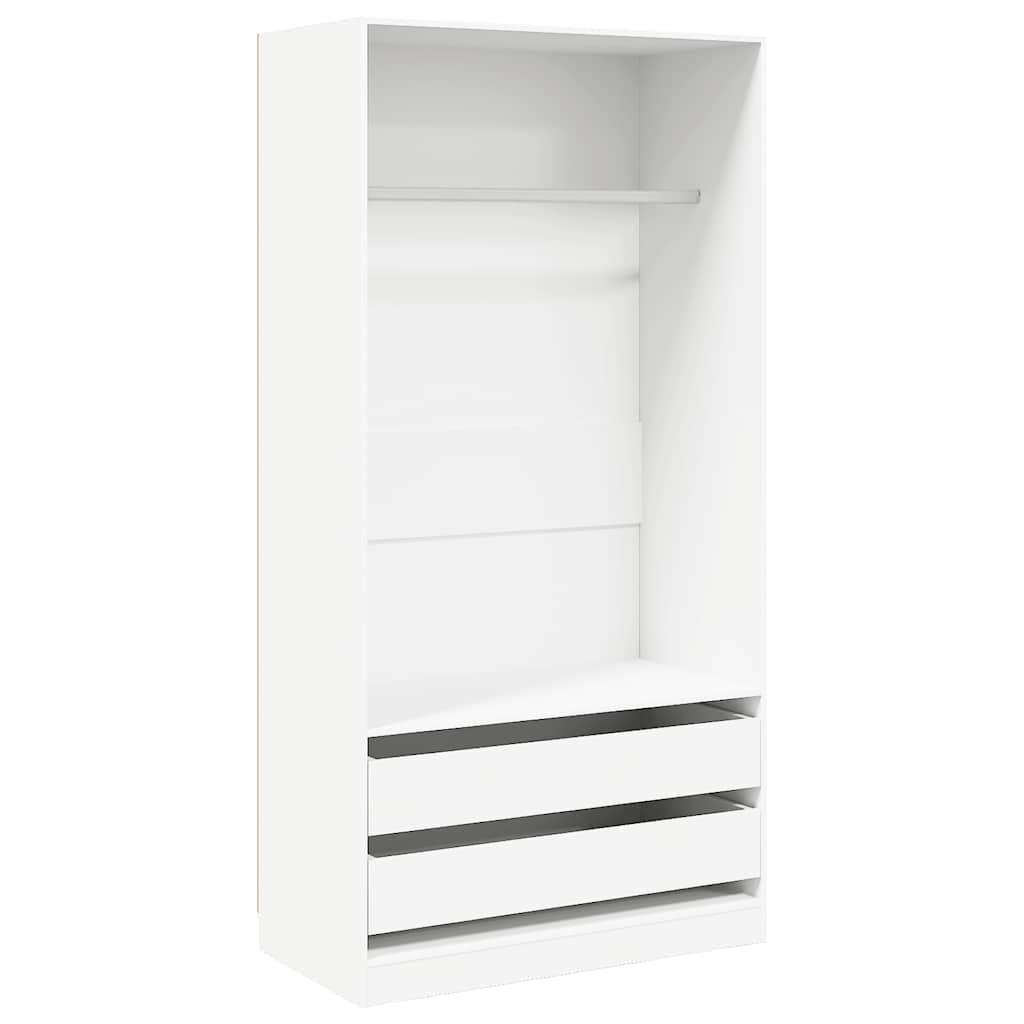 klædeskab 100x50x200 cm konstrueret træ hvid