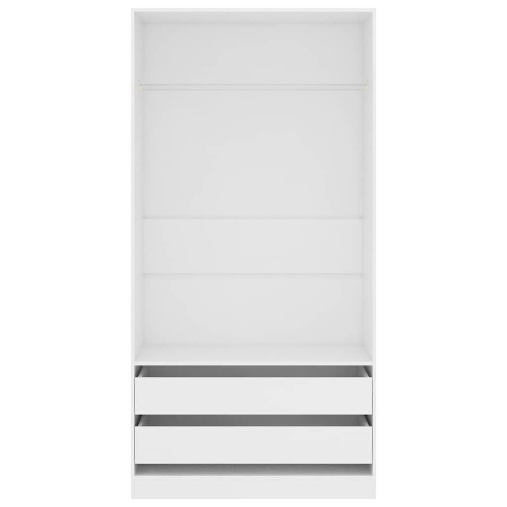 klædeskab 100x50x200 cm konstrueret træ hvid
