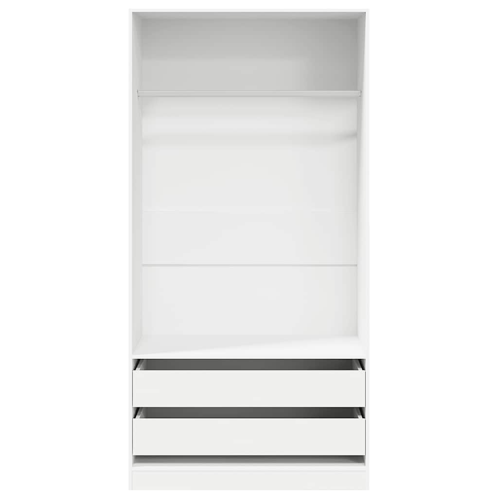 klædeskab 100x50x200 cm konstrueret træ hvid