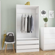 klædeskab 100x50x200 cm konstrueret træ hvid