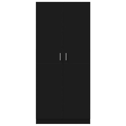 klædeskab 80x52x180 cm konstrueret træ sort