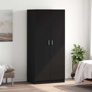 klædeskab 80x52x180 cm konstrueret træ sort