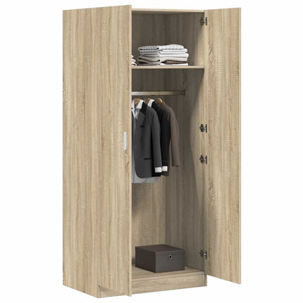 klædeskab 80x52x180 cm konstrueret træ sonoma-eg