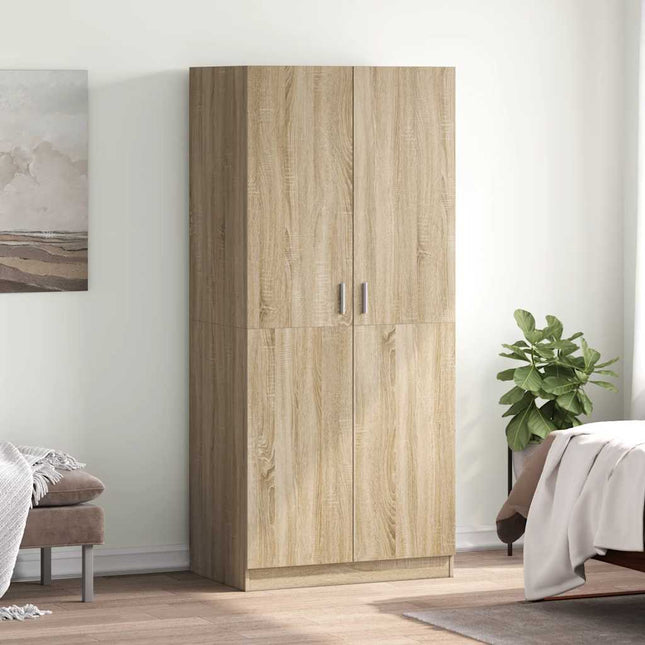 klædeskab 80x52x180 cm konstrueret træ sonoma-eg