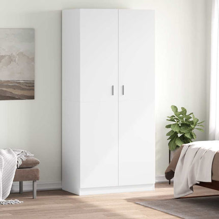 klædeskab 90x52x200 cm konstrueret træ hvid