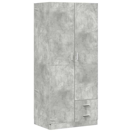 klædeskab 80x52x180 cm konstrueret træ betongrå