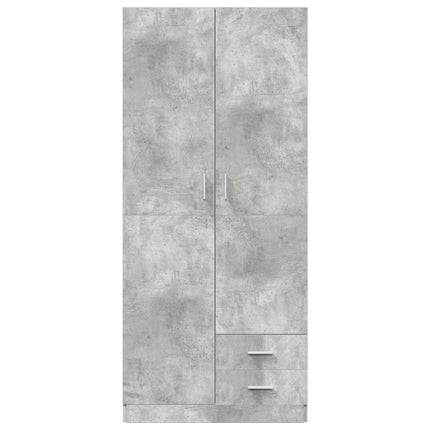 klædeskab 80x52x180 cm konstrueret træ betongrå
