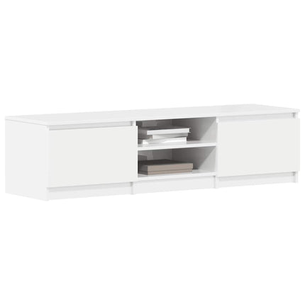 tv-bord 140x40x35,5 cm konstrueret træ hvid højglans