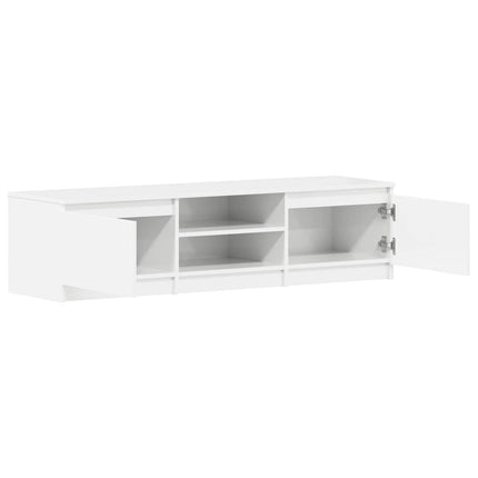 tv-bord 140x40x35,5 cm konstrueret træ hvid højglans