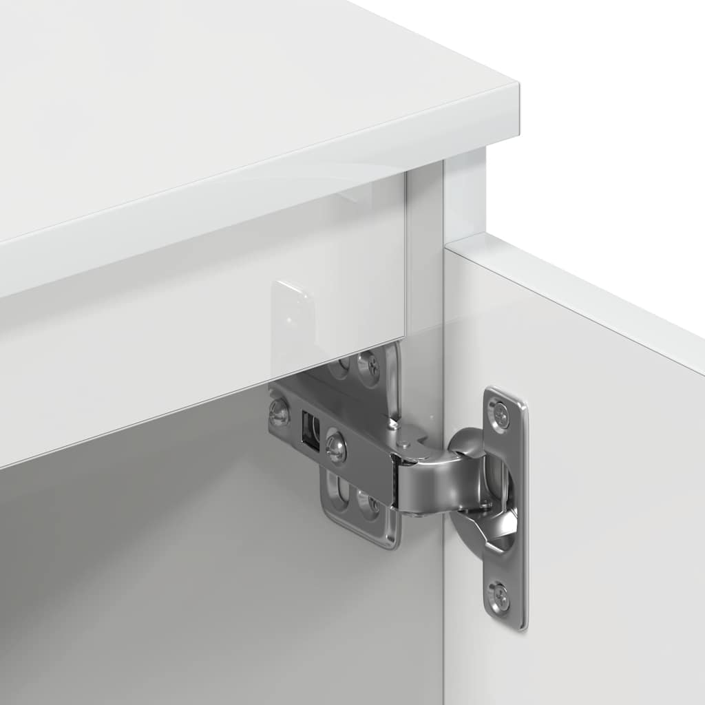 tv-bord 140x40x35,5 cm konstrueret træ hvid højglans