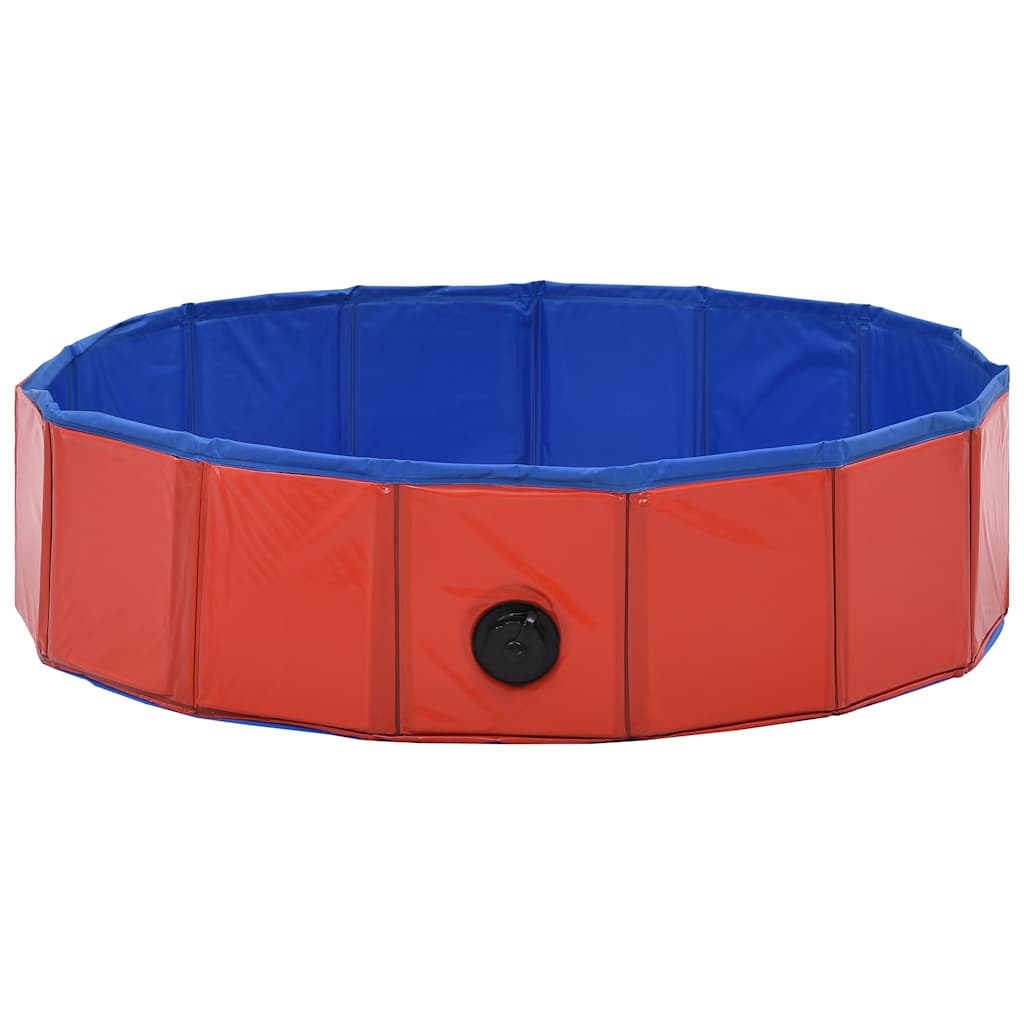 foldbart hundebassin 80 x 20 cm PVC rød