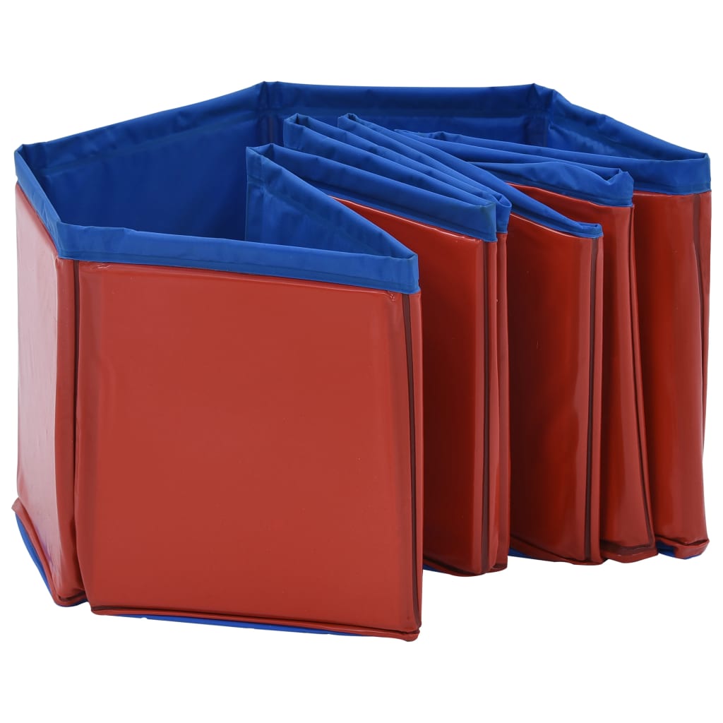 foldbart hundebassin 80 x 20 cm PVC rød