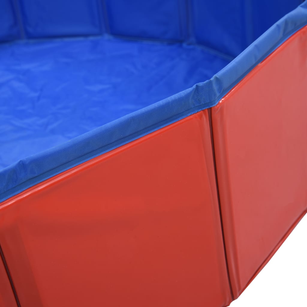 foldbart hundebassin 80 x 20 cm PVC rød