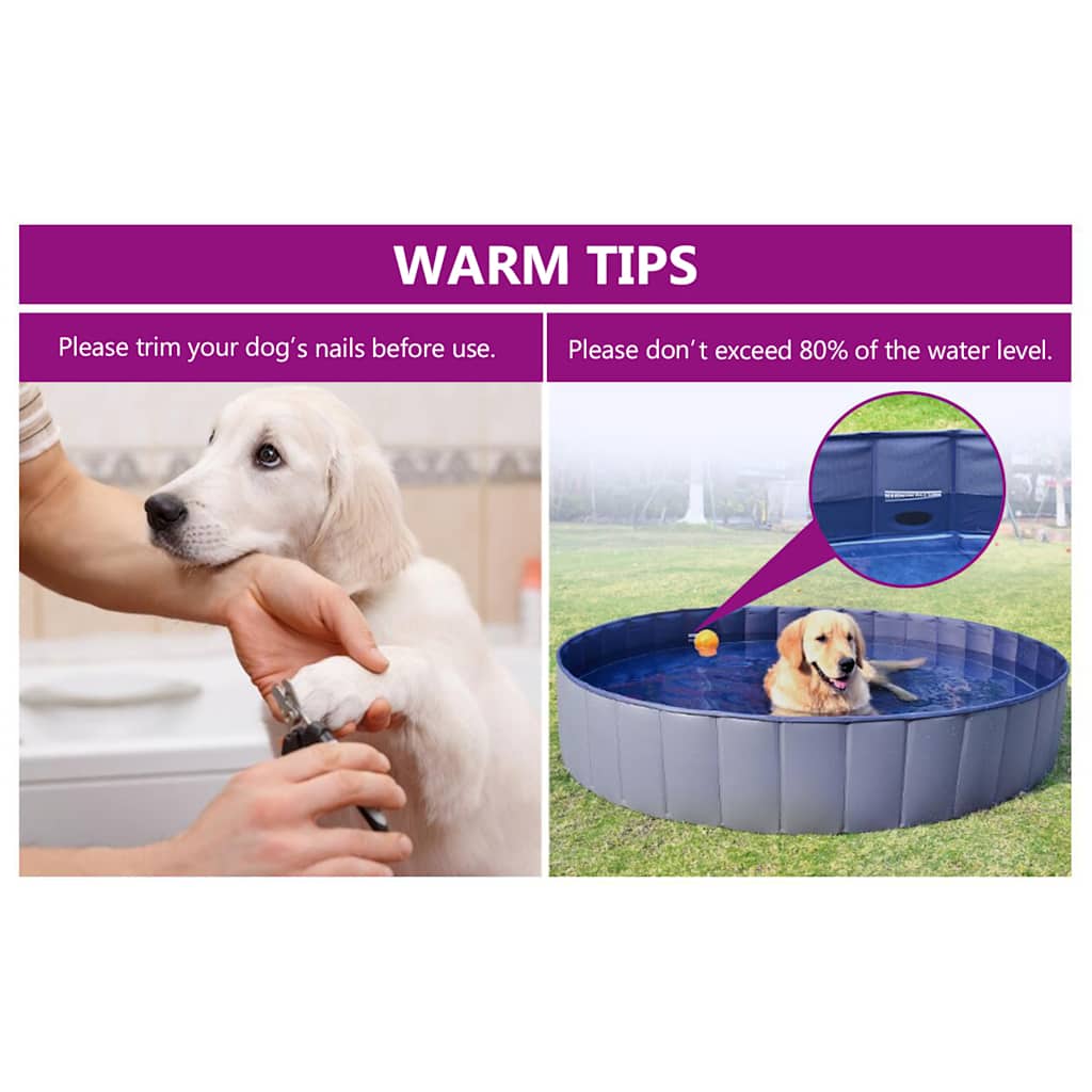 foldbart hundebassin 80 x 20 cm PVC rød
