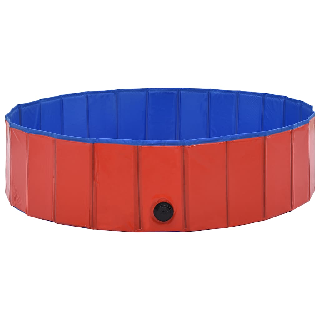 foldbart hundebassin 120 x 30 cm PVC rød