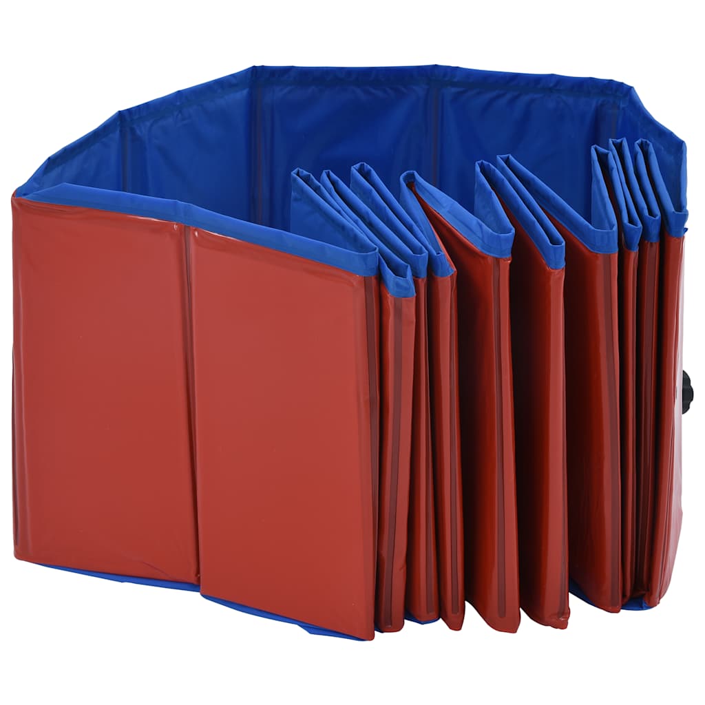 foldbart hundebassin 120 x 30 cm PVC rød
