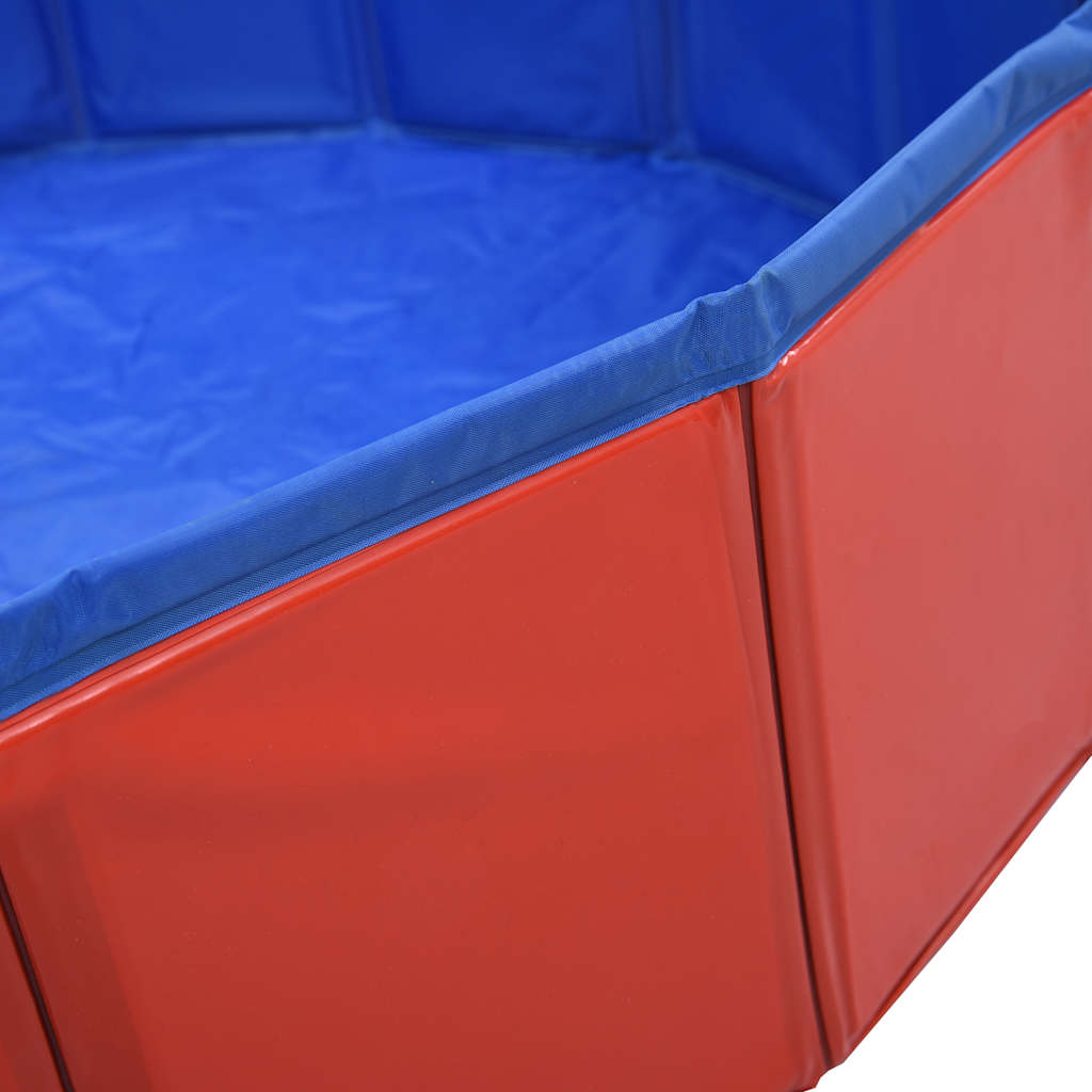 foldbart hundebassin 120 x 30 cm PVC rød