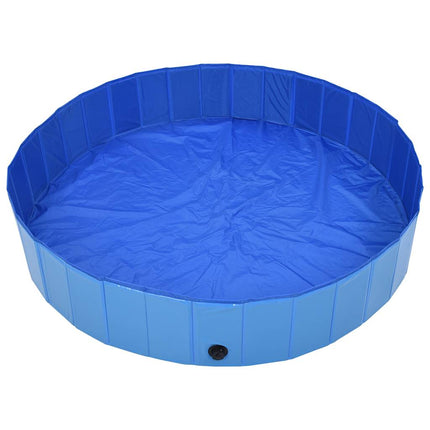 foldbart hundebassin 160 x 30 cm PVC blå