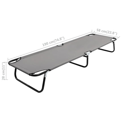 foldbar liggestol stål grå