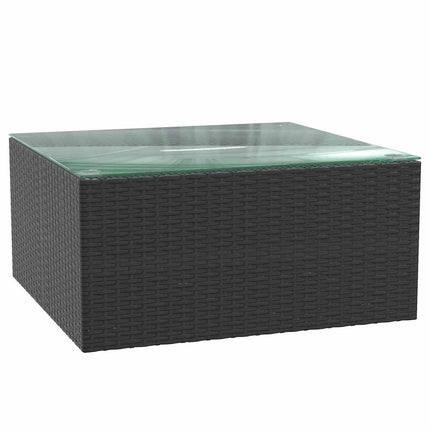 haveloungesæt 7 dele med hynder polyrattan sort