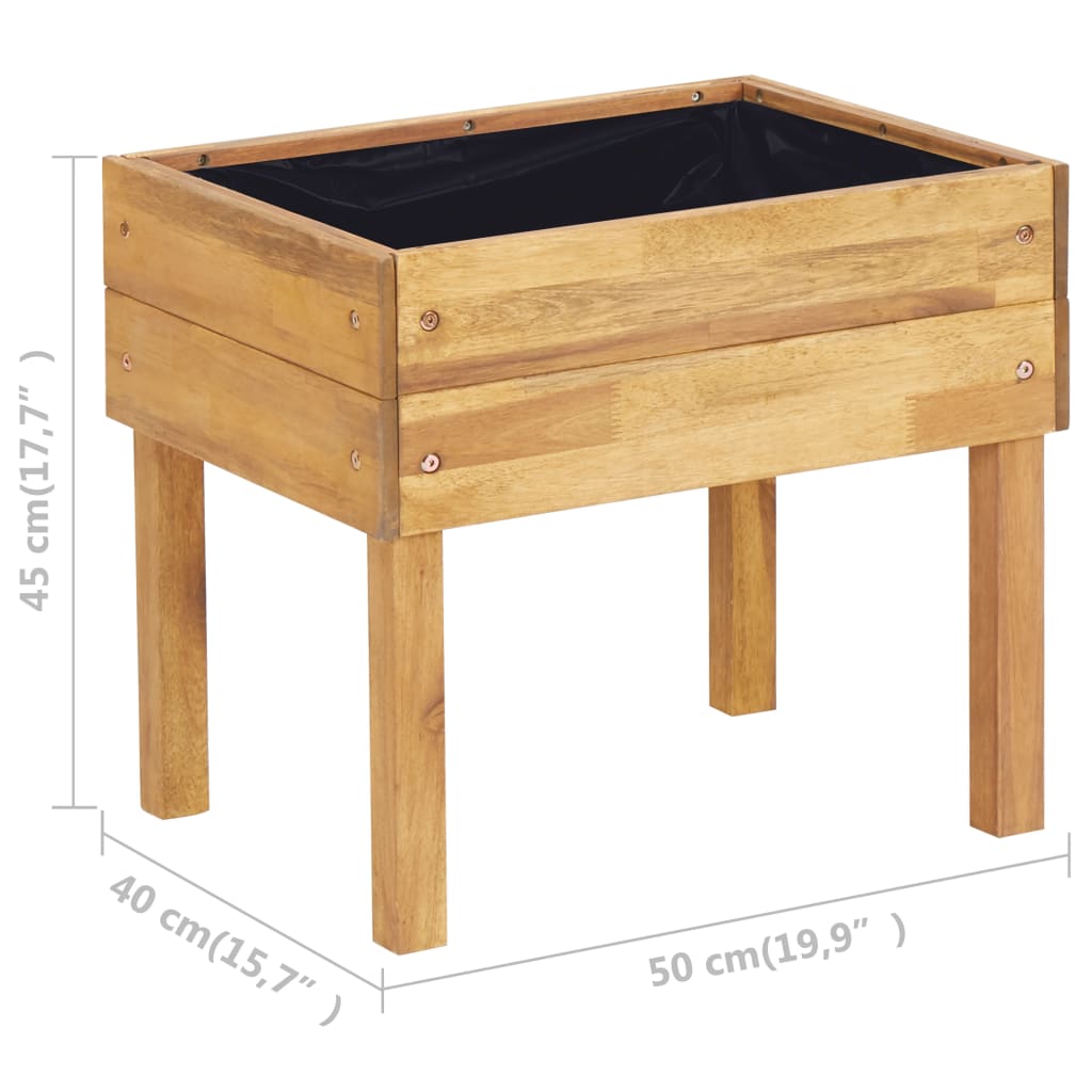 forhøjet plantekasse 50 x 40 x 45 cm massivt akacietræ