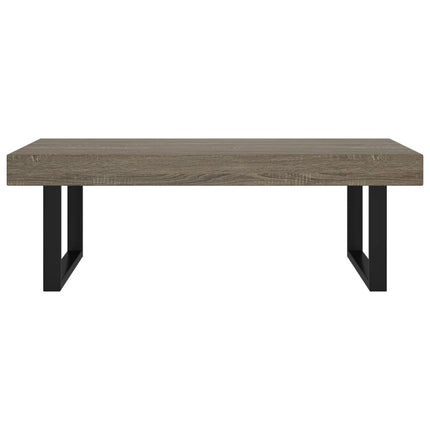 sofabord 120x60x40 cm MDF og jern grå og sort