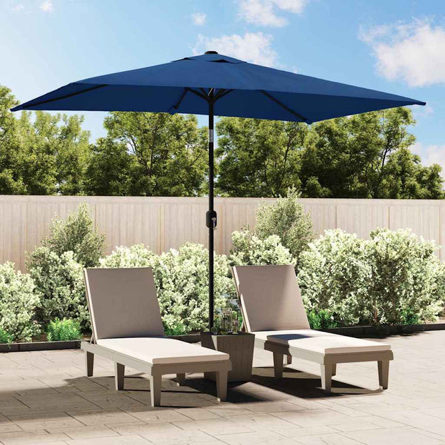 parasol 300x200 cm metalstang azurblå
