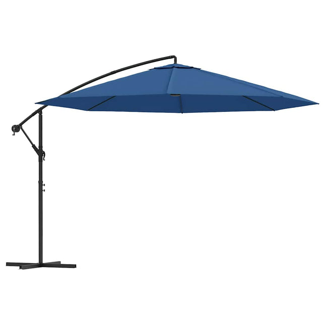 hængeparasol 350 cm aluminiumstang blå