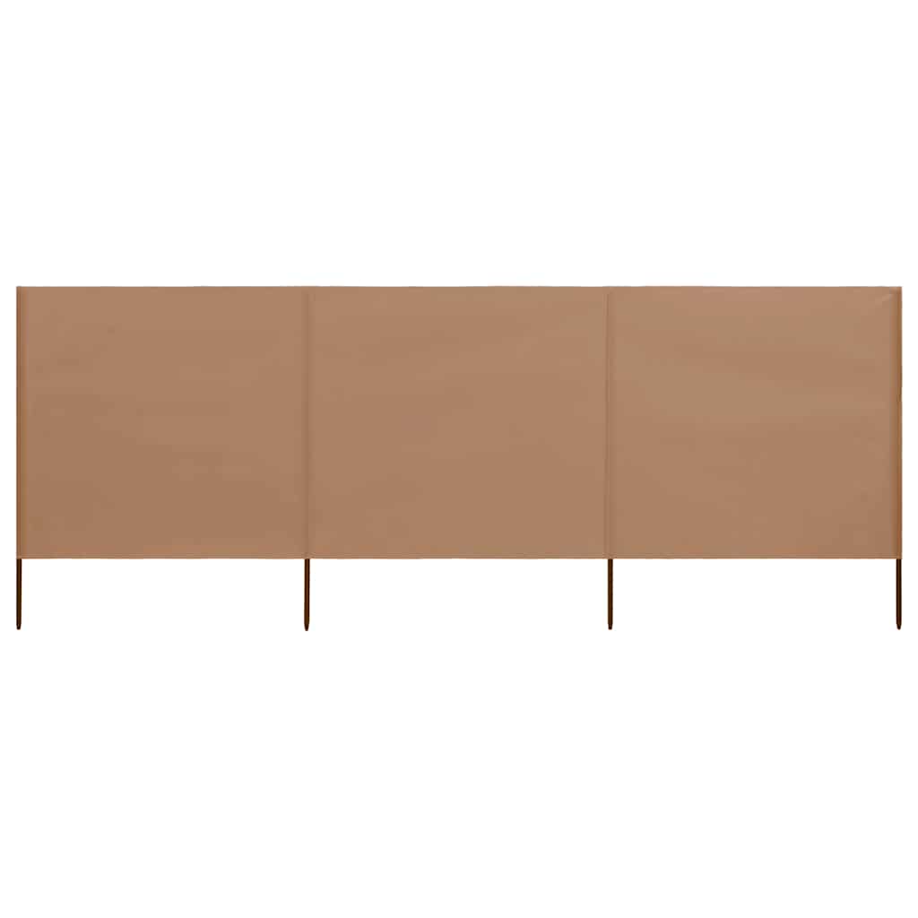 3-panels læsejl 400x80 cm stof gråbrun billede