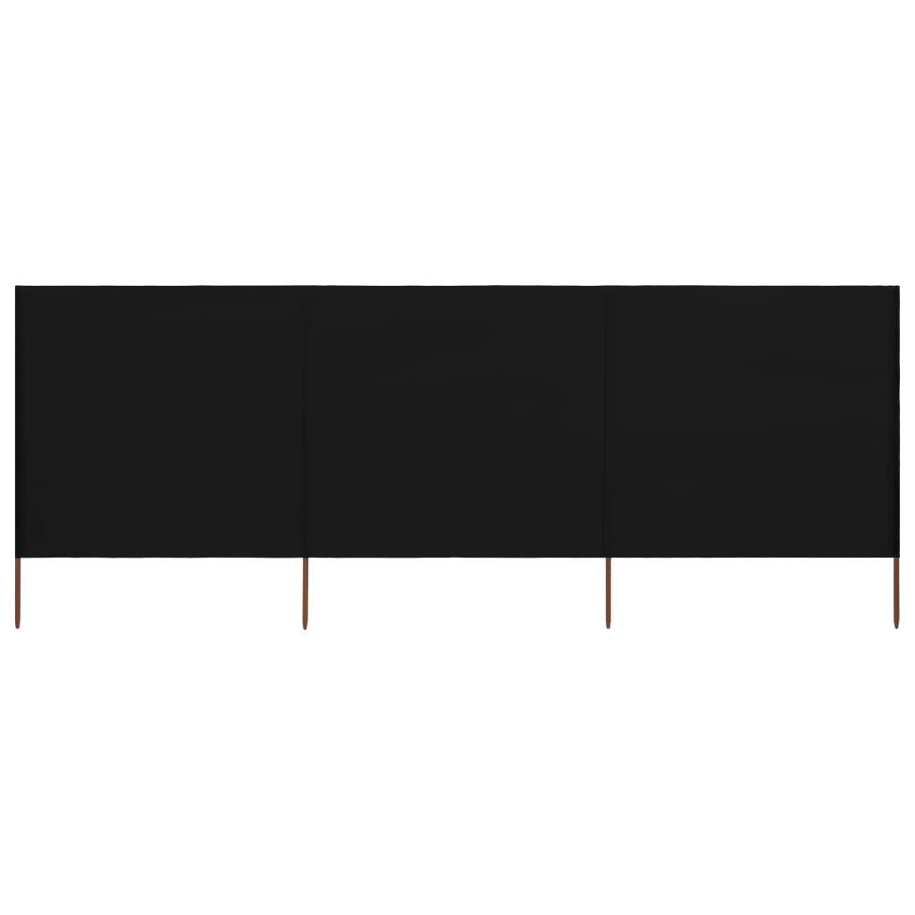 3-panels læsejl 400x120 cm stof sort billede