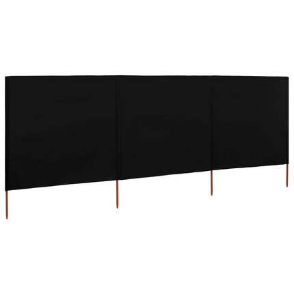 3-panels læsejl 400x120 cm stof sort