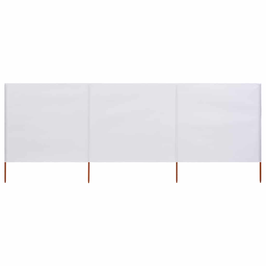 3-panels læsejl 400x160 cm stof sandhvid