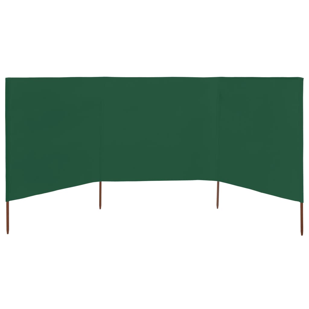 3-panels læsejl 400x160 cm stof grøn