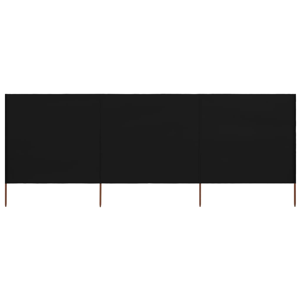 3-panels læsejl 400x160 cm stof sort billede