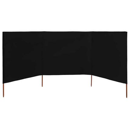 3-panels læsejl 400x160 cm stof sort