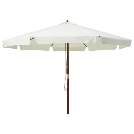 parasol med træstang 330 cm sandhvid