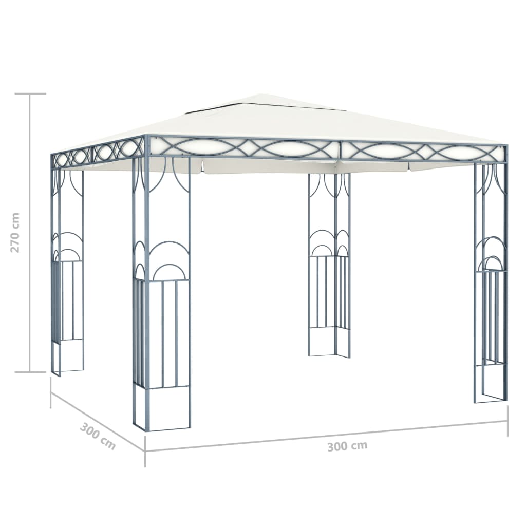 pavillon 300 x 300 cm cremefarvet