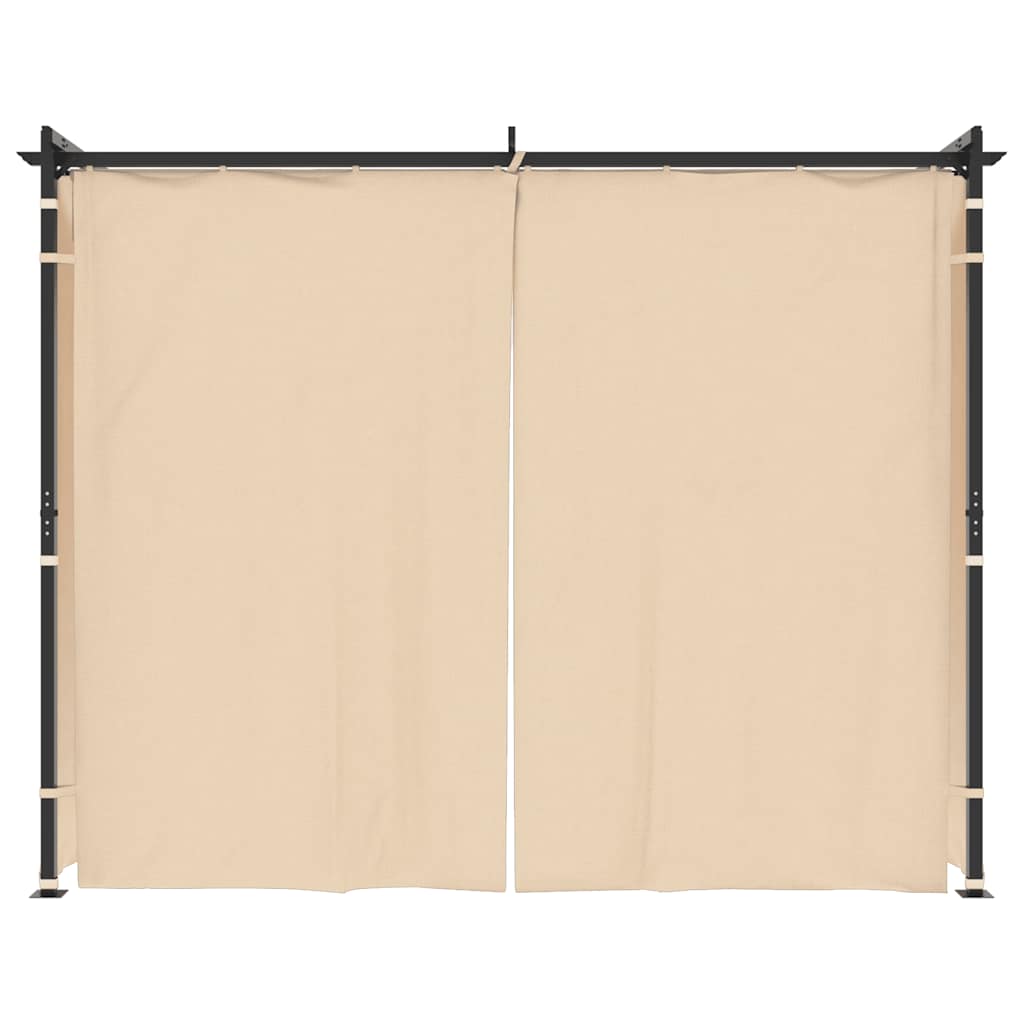 pavillon med gardiner 3x3 m stål cremefarvet