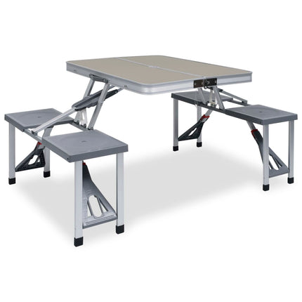 foldbart campingbord med 4 siddepladser stål aluminium