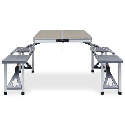 foldbart campingbord med 4 siddepladser stål aluminium