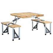 foldbart campingbord med 4 siddepladser stål aluminium