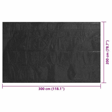 poolovertræk 300 x 200 cm PE sort