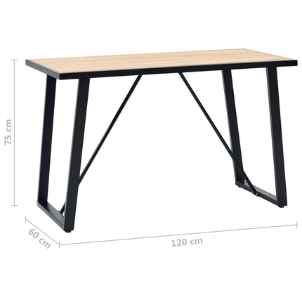 spisebord 120 x 60 x 75 cm MDF egetræsfarve