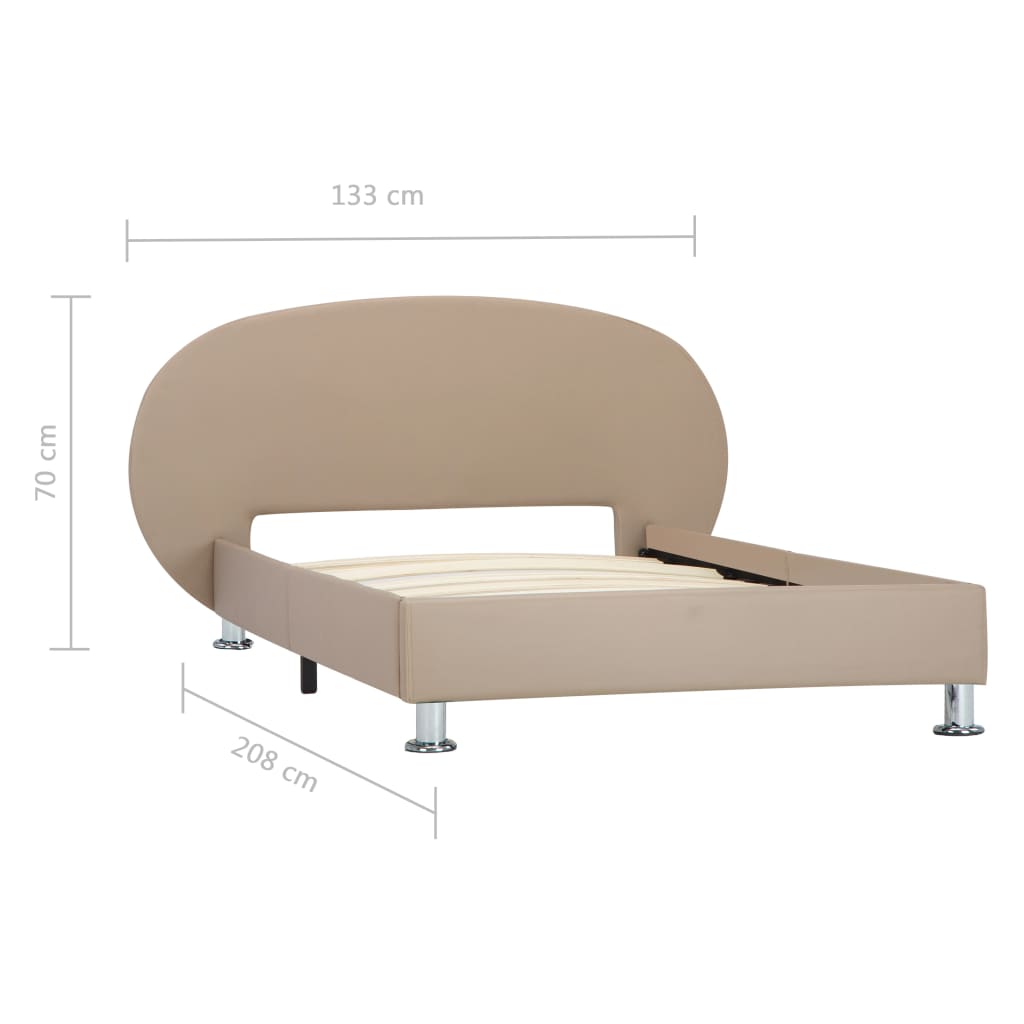 sengestel 100 x 200 cm kunstlæder cappuccinofarvet