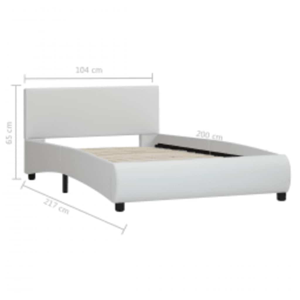 sengestel med LED 100x200 cm kunstlæder hvid
