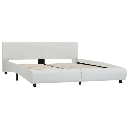 sengestel med LED 180x200 cm kunstlæder hvid