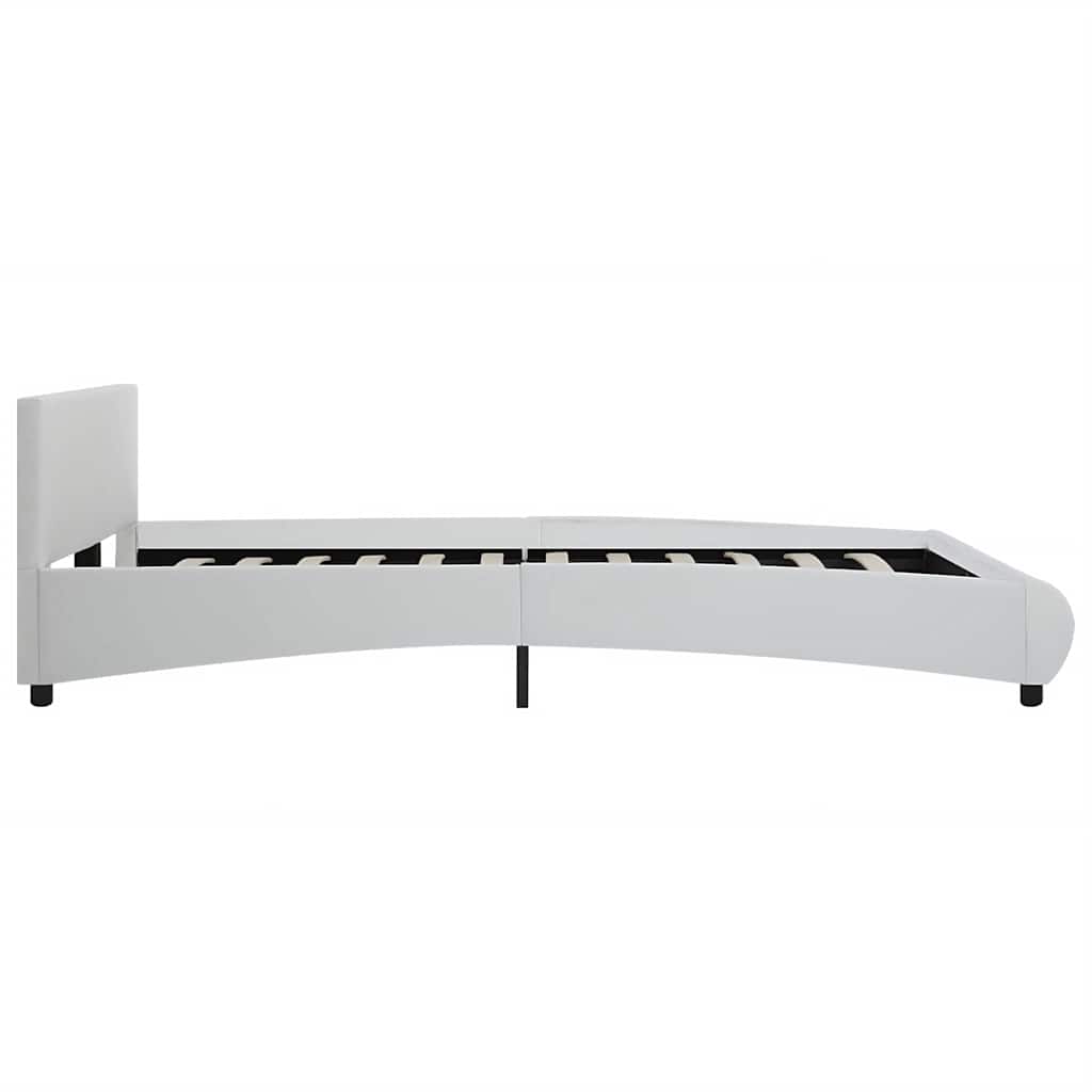 sengestel med LED 180x200 cm kunstlæder hvid